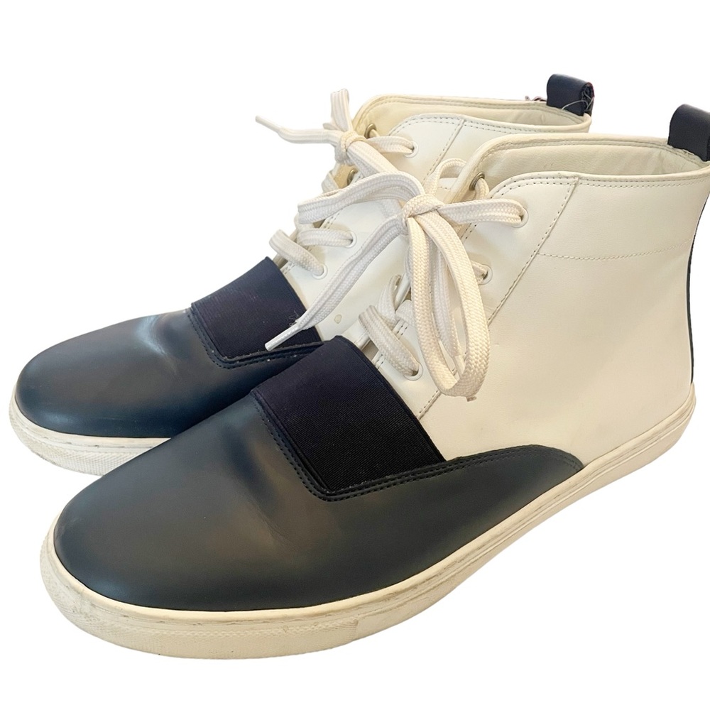 Sam Edelman Womens Size 10 Paulette High Top Sneakers White Blue Leather